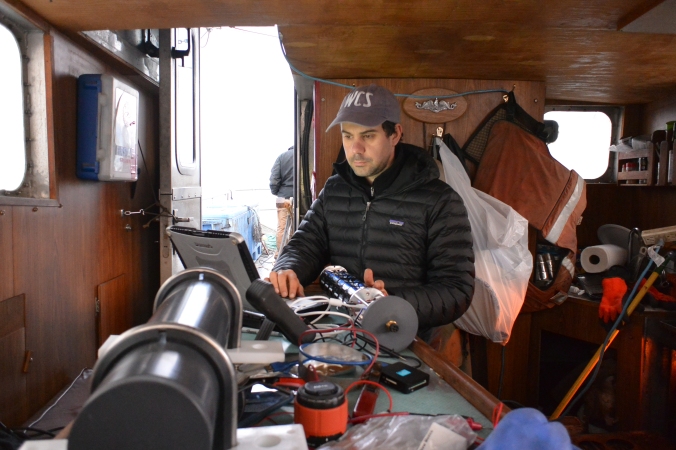 Ricardo Antunes_Dr. Ricardo Antunes prepares sound recording instrument for deployment in the Bering Sea 1